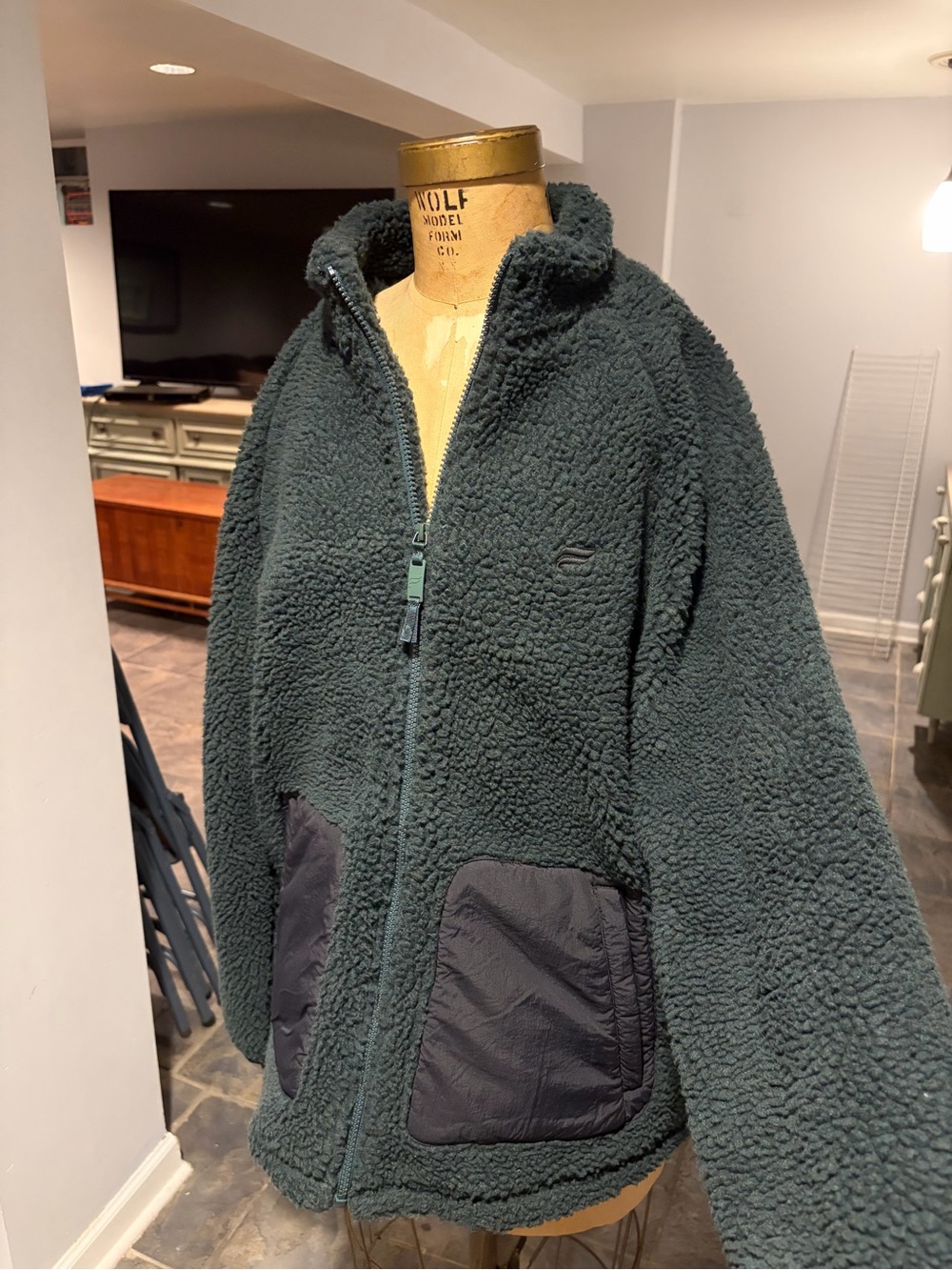 Men’s Fabletics Dark Green Sherpa Jacket